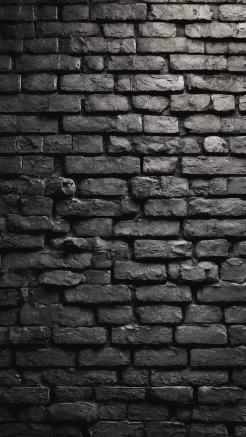 Fundo texturizado de parede de tijolo preto, com uma luz natural da manhã caindo sobre ela.