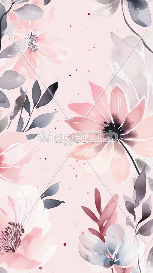 漂亮的粉紅色花卉設計