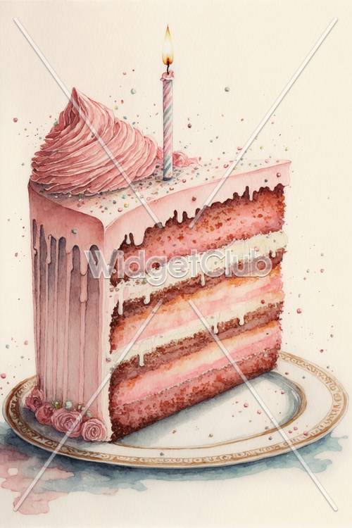 甘いケーキのスライス: 画面にぴったり