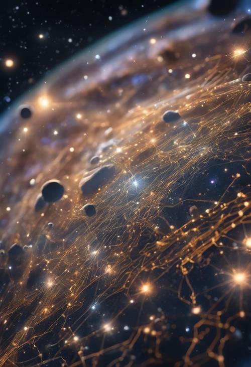 Galaksilerin İpek Yolu&#39;nun karşısında yer alan Lyra takımyıldızının geniş bir görünümü.