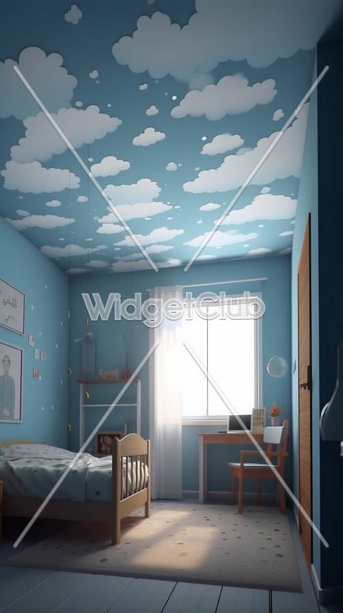 Bulutlarla Dolu Gökyüzü Yatak Odası