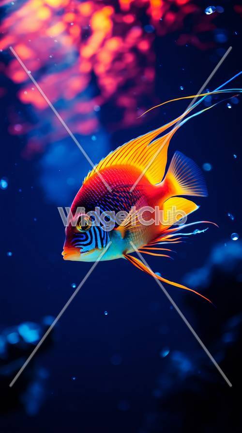 Vibrantes peces tropicales bajo el mar