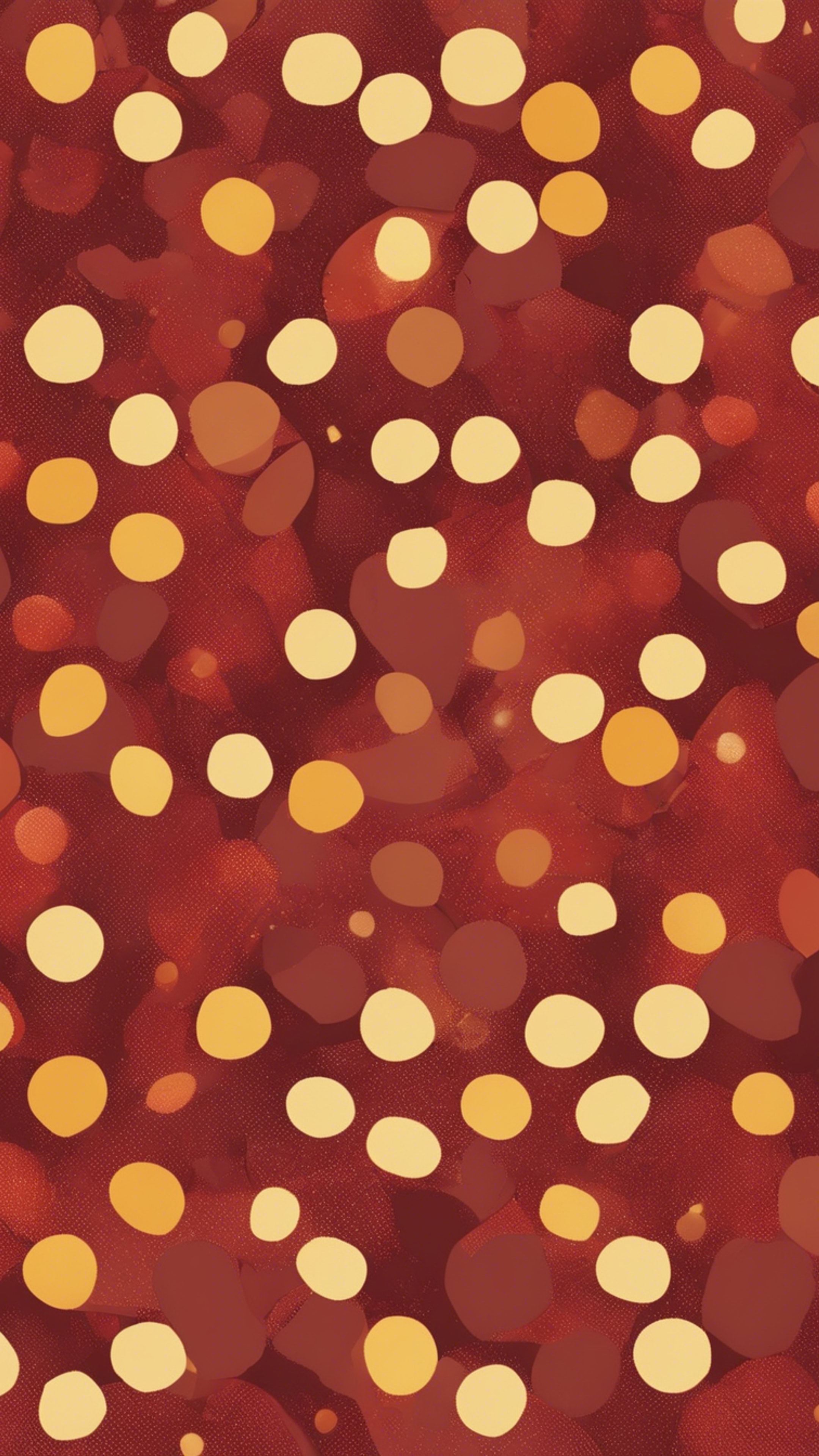 Polka dots, some crimson red, some amber yellow, all over the endless pattern.壁紙[2c2e71e3370647e4a097]