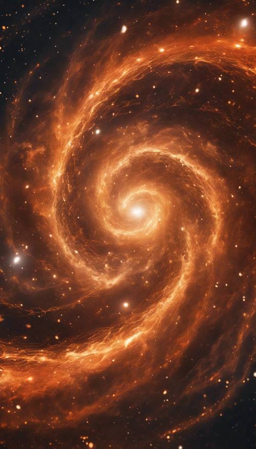 Галактика, наполненная клубящейся оранжевой аурой