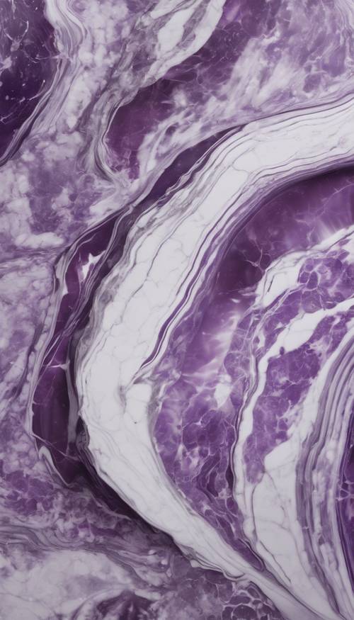 紫色和白色的大理石纹理以无缝方式从中心辐射