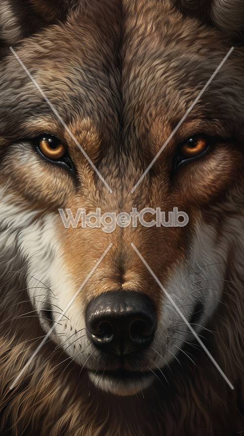 Close-Up Wajah Serigala yang Menakjubkan