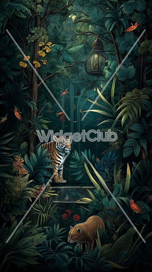 Tigre in una giungla magica