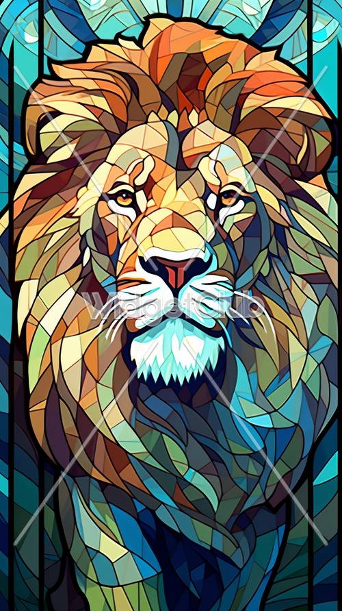 Colorful Geometric Lion Art壁紙[5fbfc76ea39f46aab816]