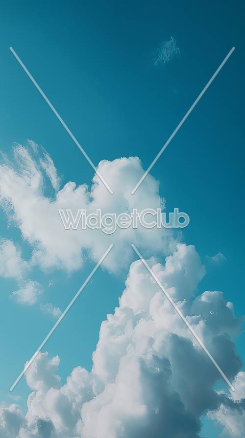 Blue Sky and Fluffy Clouds