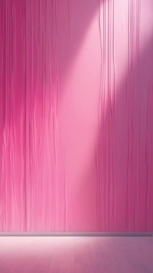 Гладкая полированная стена украшена современной фреской с потрясающим эффектом розового омбре.