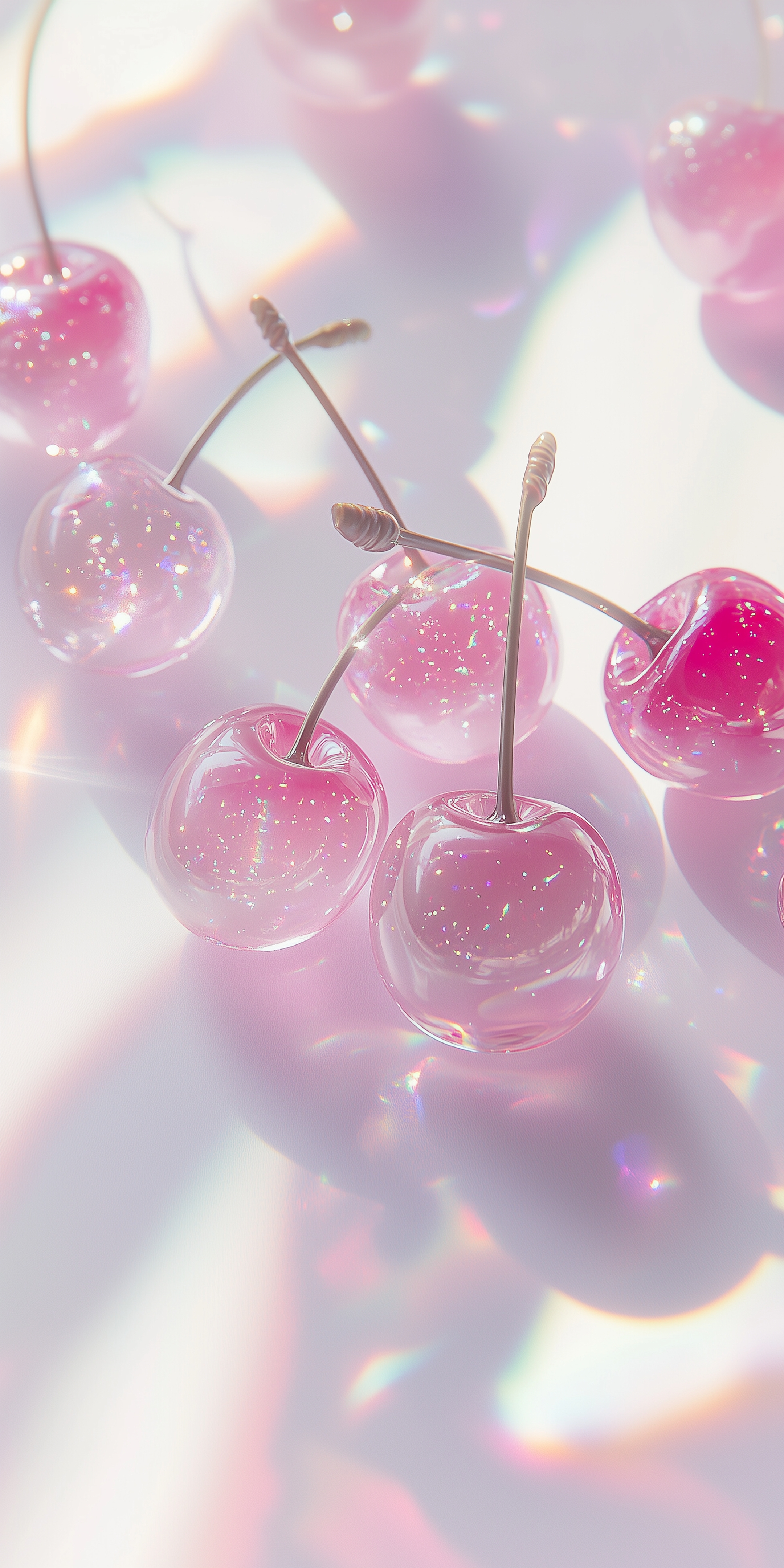 Sparkling Pink Cherries Shine Brightly 牆紙[9e50af5f3526472e9fa6]