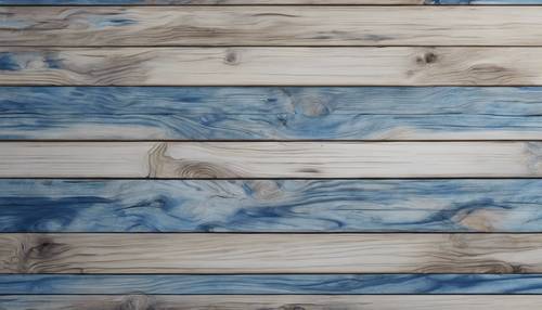Un motif abstrait de grain de bois bleu et blanc.