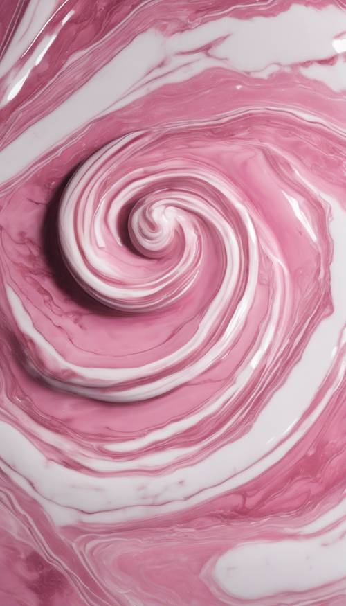 A swirl of pink and white in a glossy marble countertop. Tapet [ffd1175cac8242639f4c]