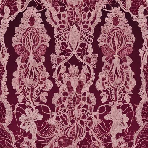 Burgundy lace in Victorian style, curated meticulously to form a seamless pattern. Tapeta [90ec8ac6b4034001bec9]