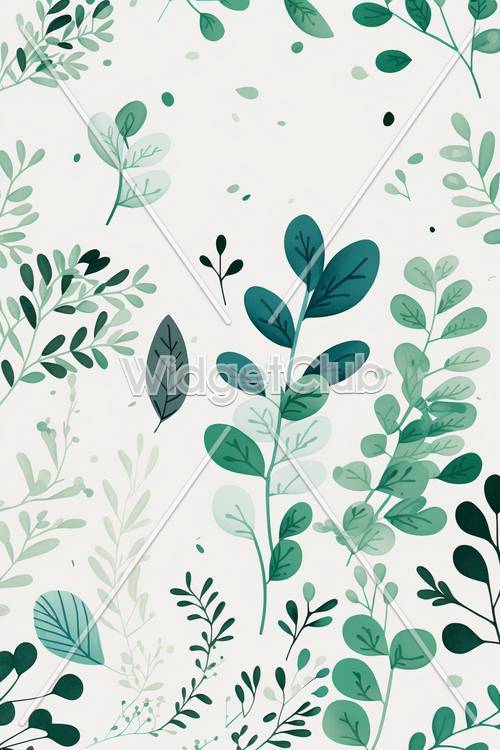 Green Leaves and Plants Pattern