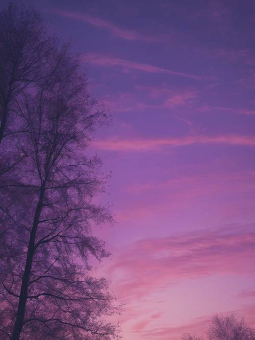 The sky painted in shades of blue and purple during twilight.