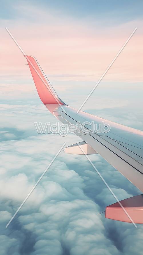 Vista relaxante do céu da janela do avião