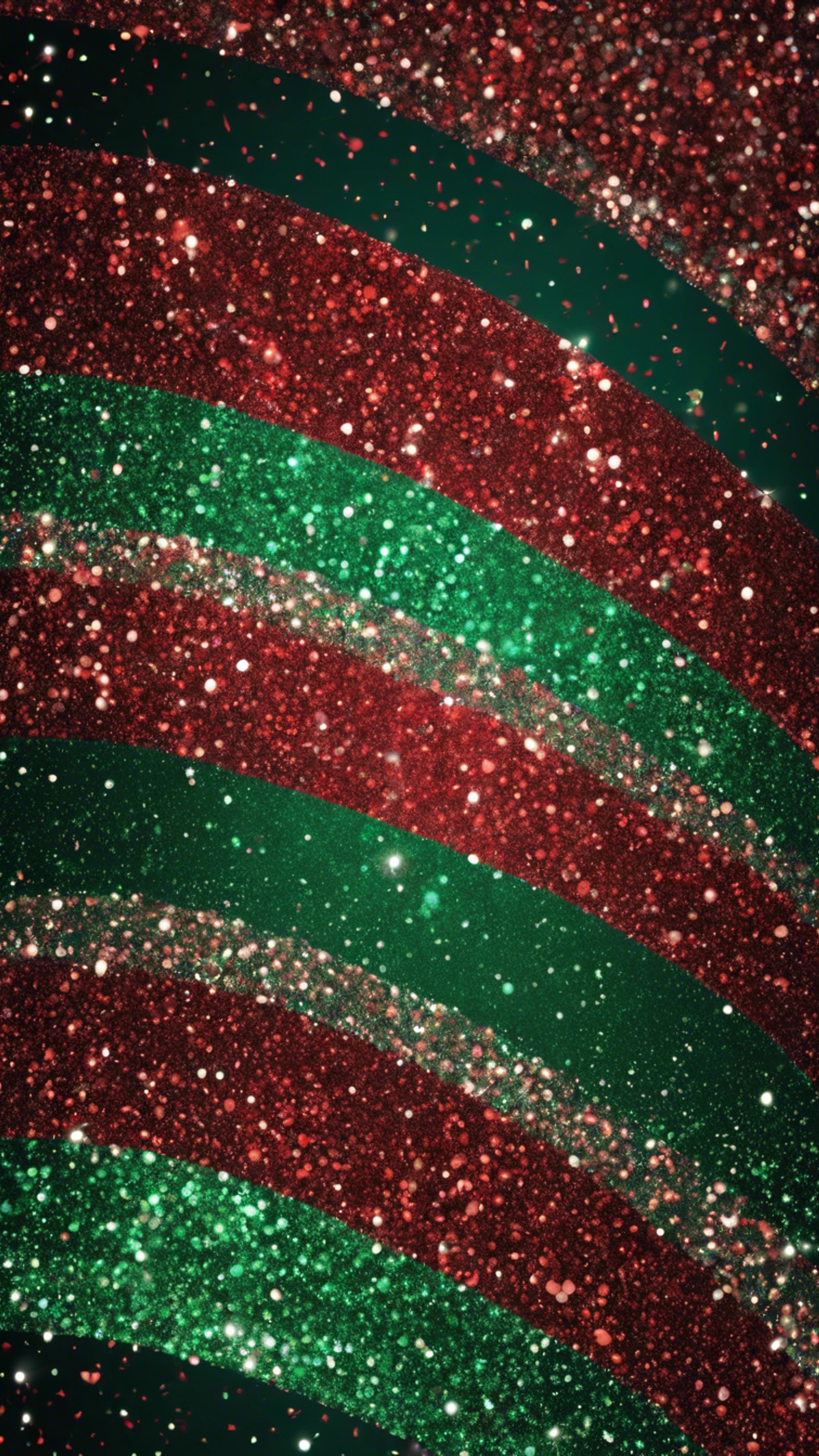A diagonal stripes pattern made up of red and green glitters Wallpaper[e53958bfb8c54001b83e]