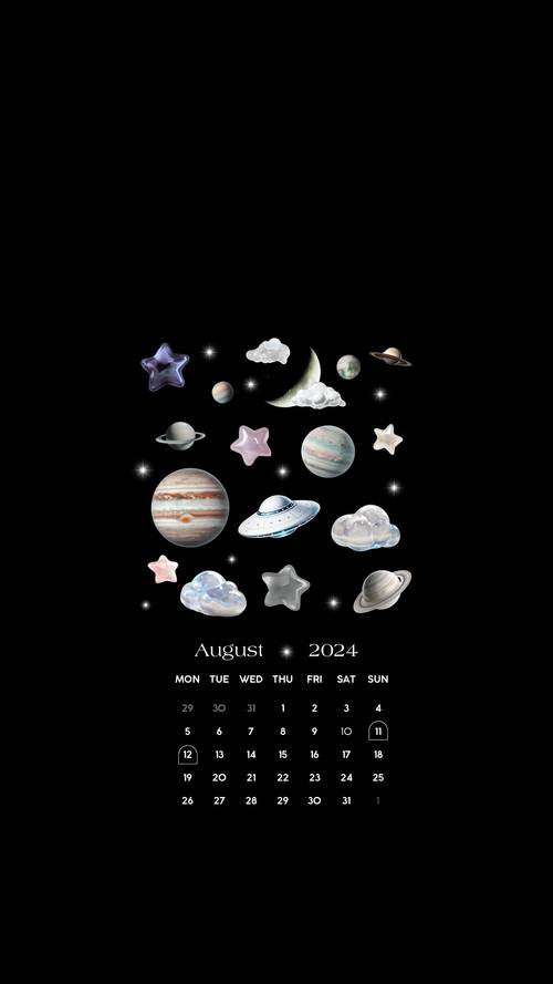 Outer Space Adventure Calendar August 2021