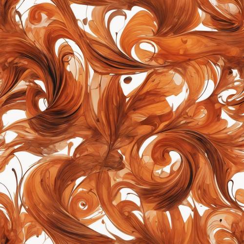 Абстрактные завитки темно-оранжевого цвета, создающие ощущение теплого осеннего ветра.
