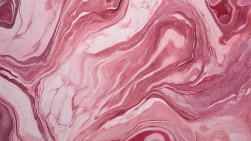 A pink marble canvas painting portraying an abstract design.