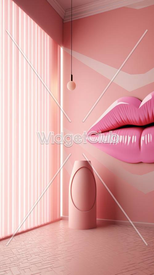 Design d&#39;art des lèvres rose et élégant