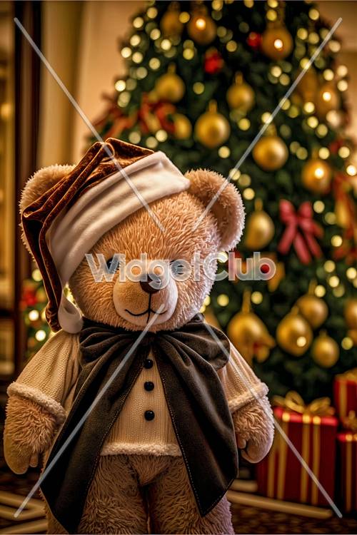 Teddy Bear Dressed for Christmas