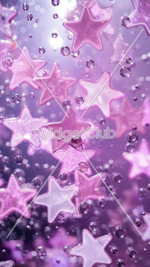 Estrelas rosa cintilantes para sua tela