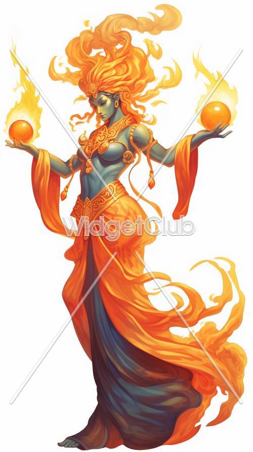 Mystical Fire Goddess Art Tapet [89818749f1a842cab477]