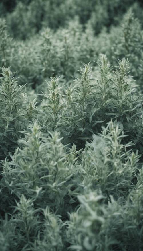 Un mar de color verde salvia con un patrón de estilo grunge.