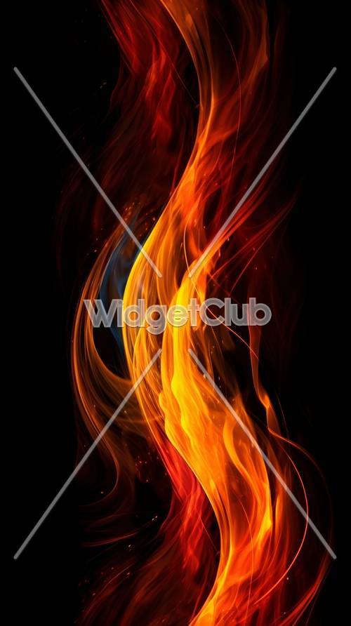 Colorful Flames Dance in Darkness