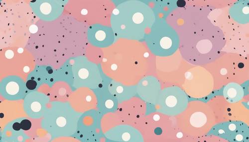 Polka dot pattern with alternating bright and pastel colors