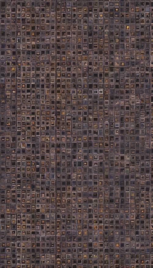 A repeating patter of small, detailed checkered squares in dark hues. Tapet [6e744a47114e495c9722]