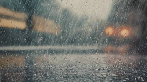 Une photographie déchirée d&#39;une époque plus heureuse disparaissant sous la pluie avec la phrase « La dépression est une lente descente vers le néant ».