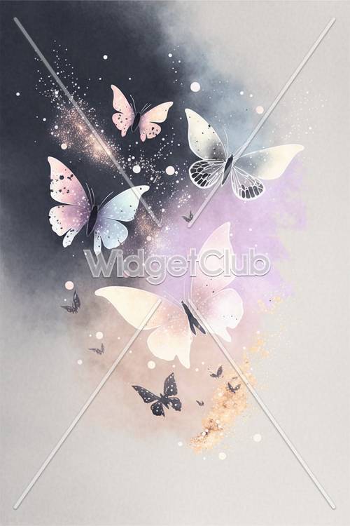 夢の中のキラキラ輝く空の蝶々