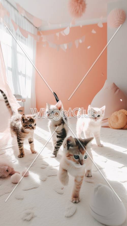 Playful Kittens in a Sunny Room