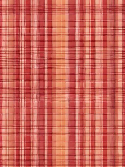 Crisp, seamless plaid pattern in summery shades of red and orange.