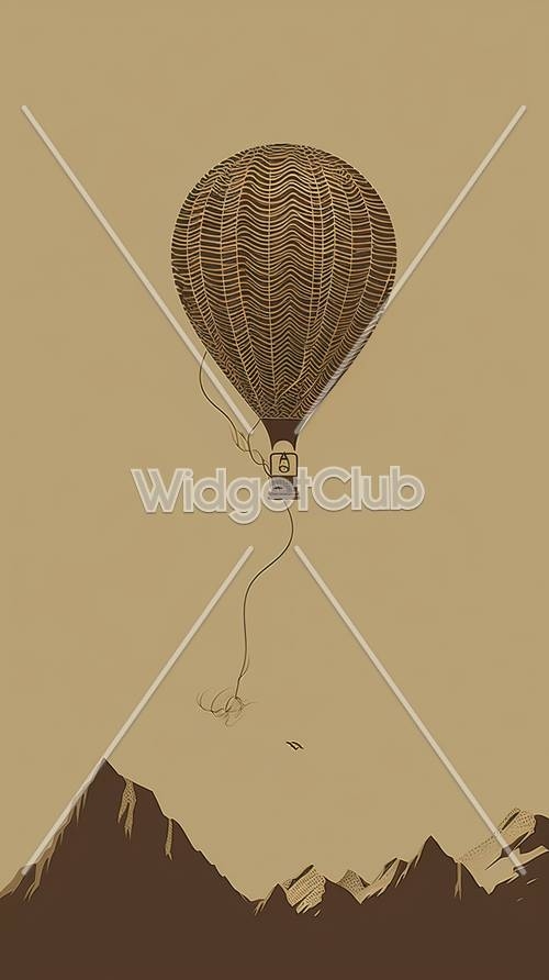 Minimalist Hot Air Balloon Artwork Tapetai[aeeb899a406446b4b7b5]