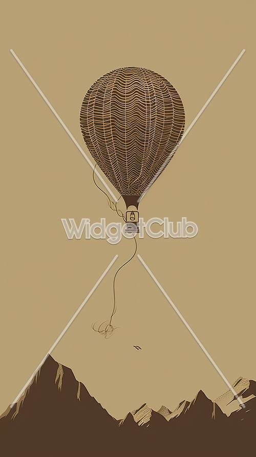 Illustration minimaliste de montgolfière