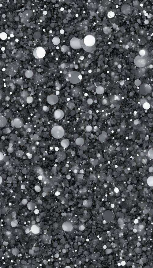 A seamless background pattern composed of the texture of dark gray glitter shining elegantly in white light.