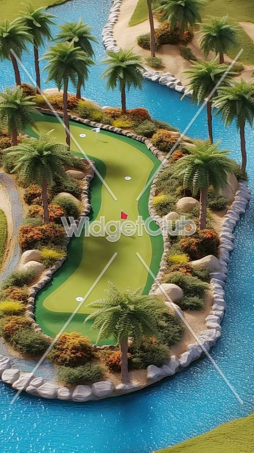 Тропический мини-гольф райский фон
