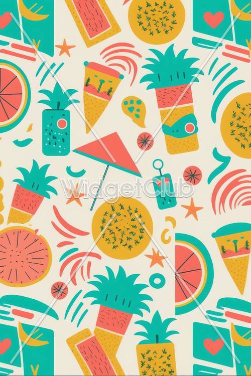 Lustige und farbenfrohe Sommer-Icons