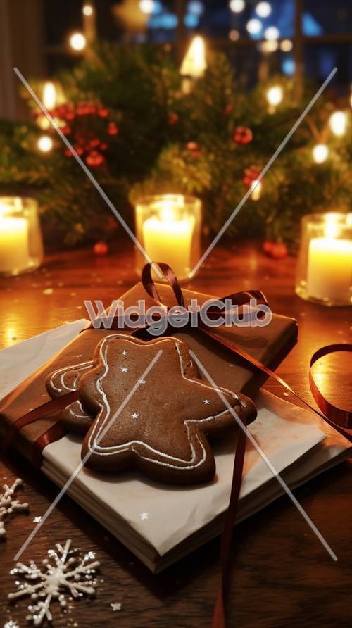 Gingerbread Cookie on Christmas Package