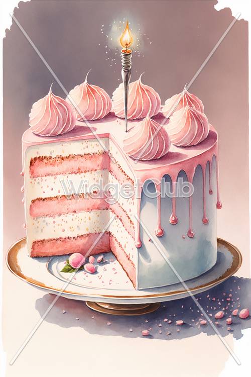 Delicia de pastel rosa pastel