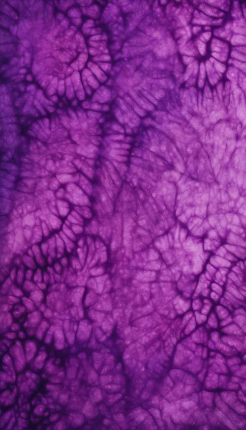 充滿活力的紫色紮染圖案遍佈在大畫布上。
