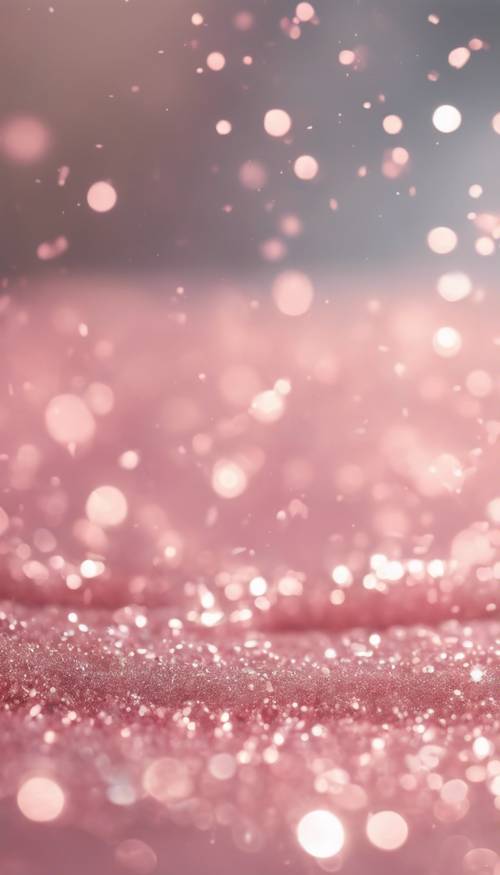 Close-up shot of light pink glitter shining under sunlight.