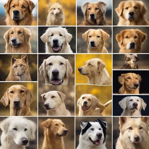 A collage of yellow dogs of different breeds Tapeta [c0abec6167bc4d619f4d]