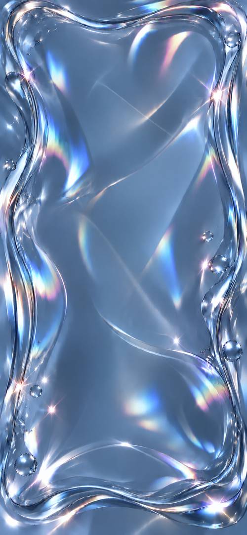 Shiny Silver Swirls with Rainbow Colors Wallpaper [a925f735771e493eba1c]