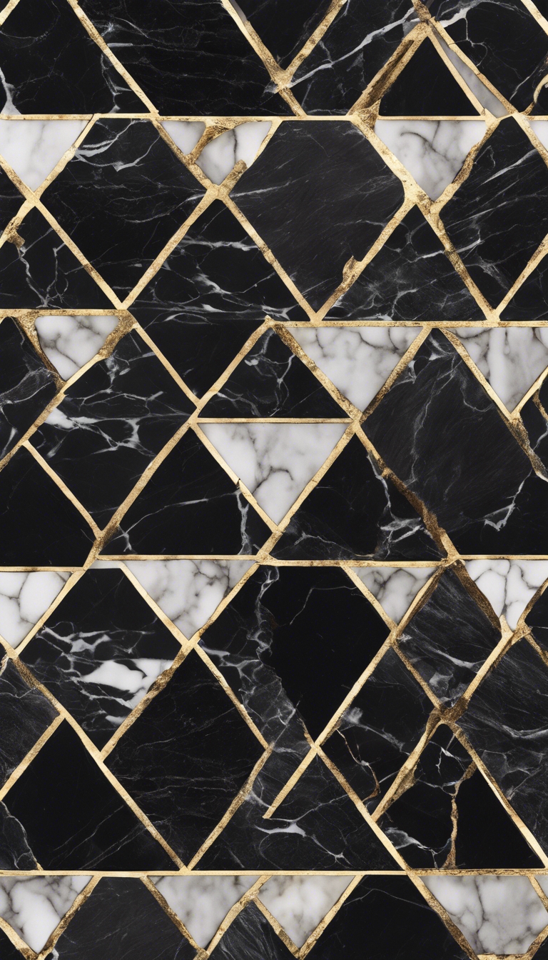 An unbroken pattern of black marble with a high gloss finish. Tapet[1c5e63616d5947a992ba]