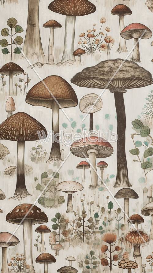 Modèles de champignons de forêt magiques pour les enfants